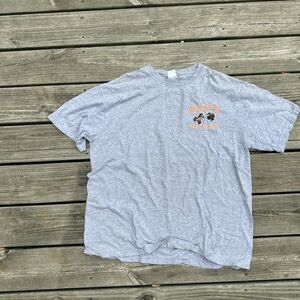 Gray Short‎ Sleeve Men's Tee with Orange Logo